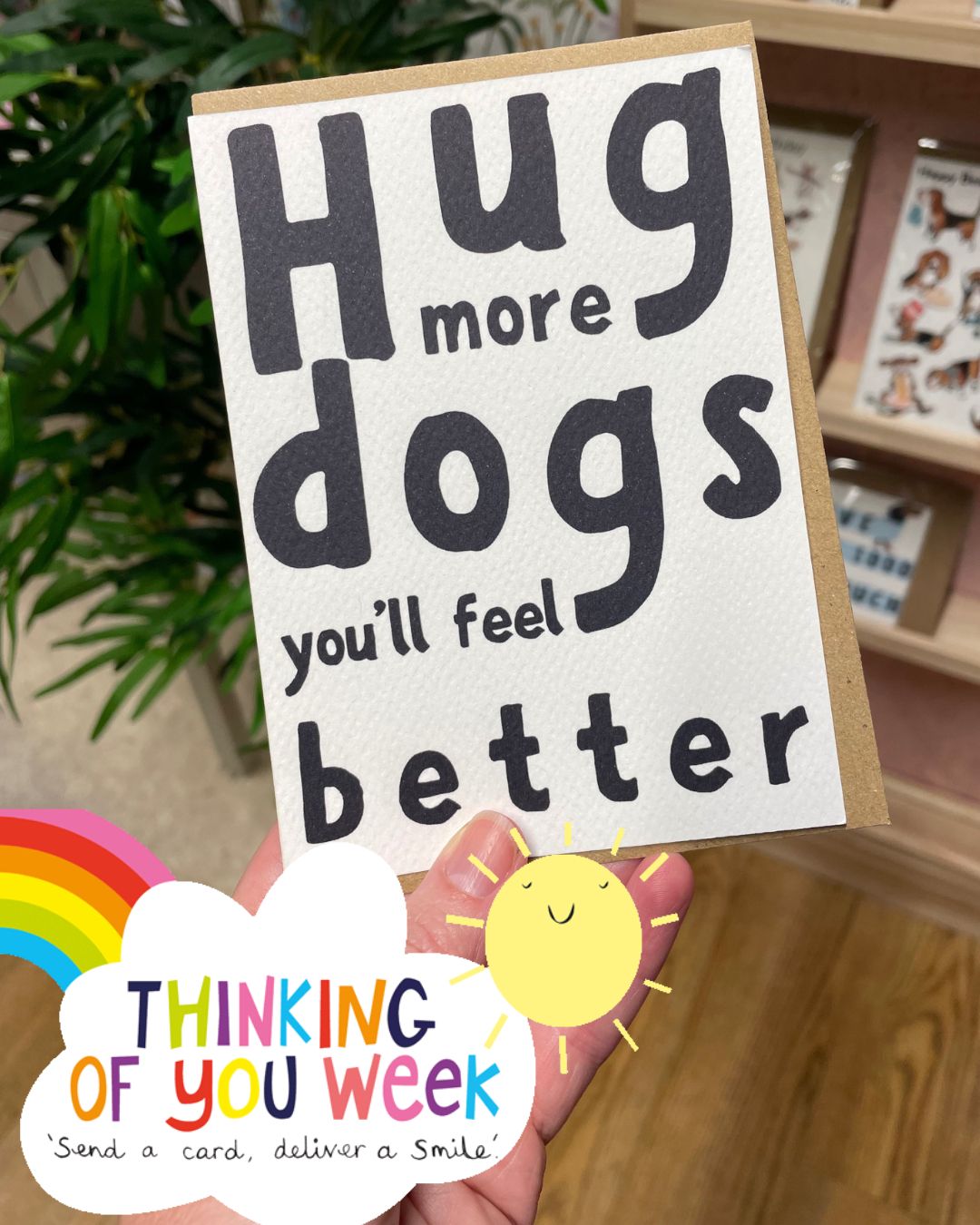 Hug more dogs Greeting card