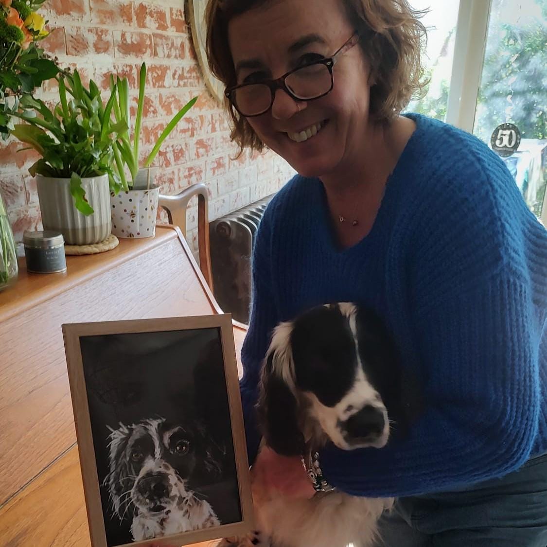 Custom pet portrait. Personalised hand-drawn art just as you know them