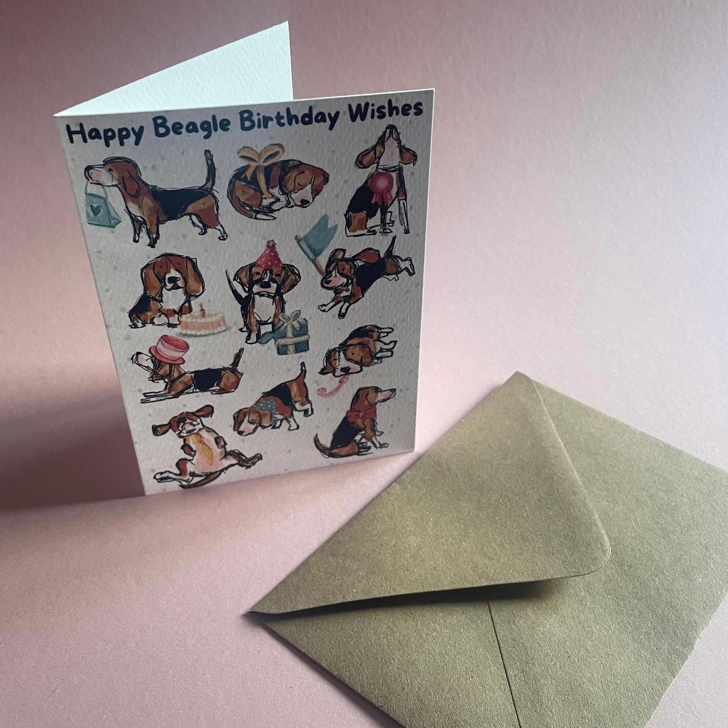 Beagle Sprinkles Birthday Wishes Greeting card.