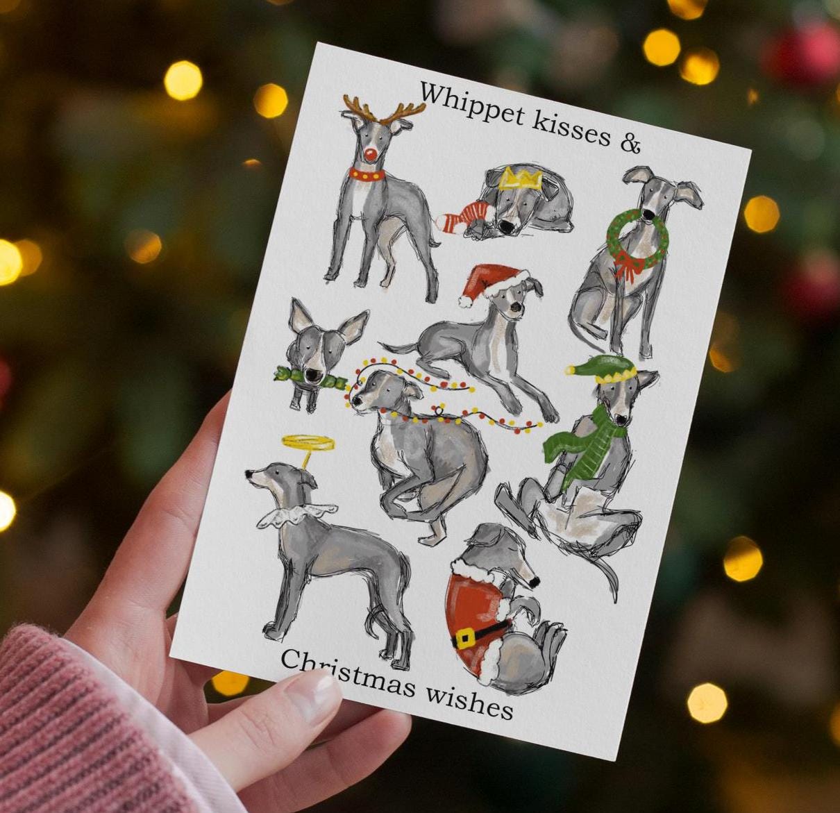 Golden Labrador Dog Christmas Card, A6 UK Artist