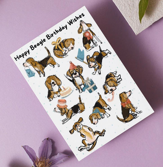 Beagle Sprinkles Birthday Wishes Greeting card.
