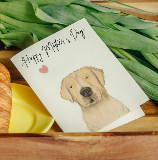 Mother’s Day card for dog mums, sweet Golden Labrador illustration