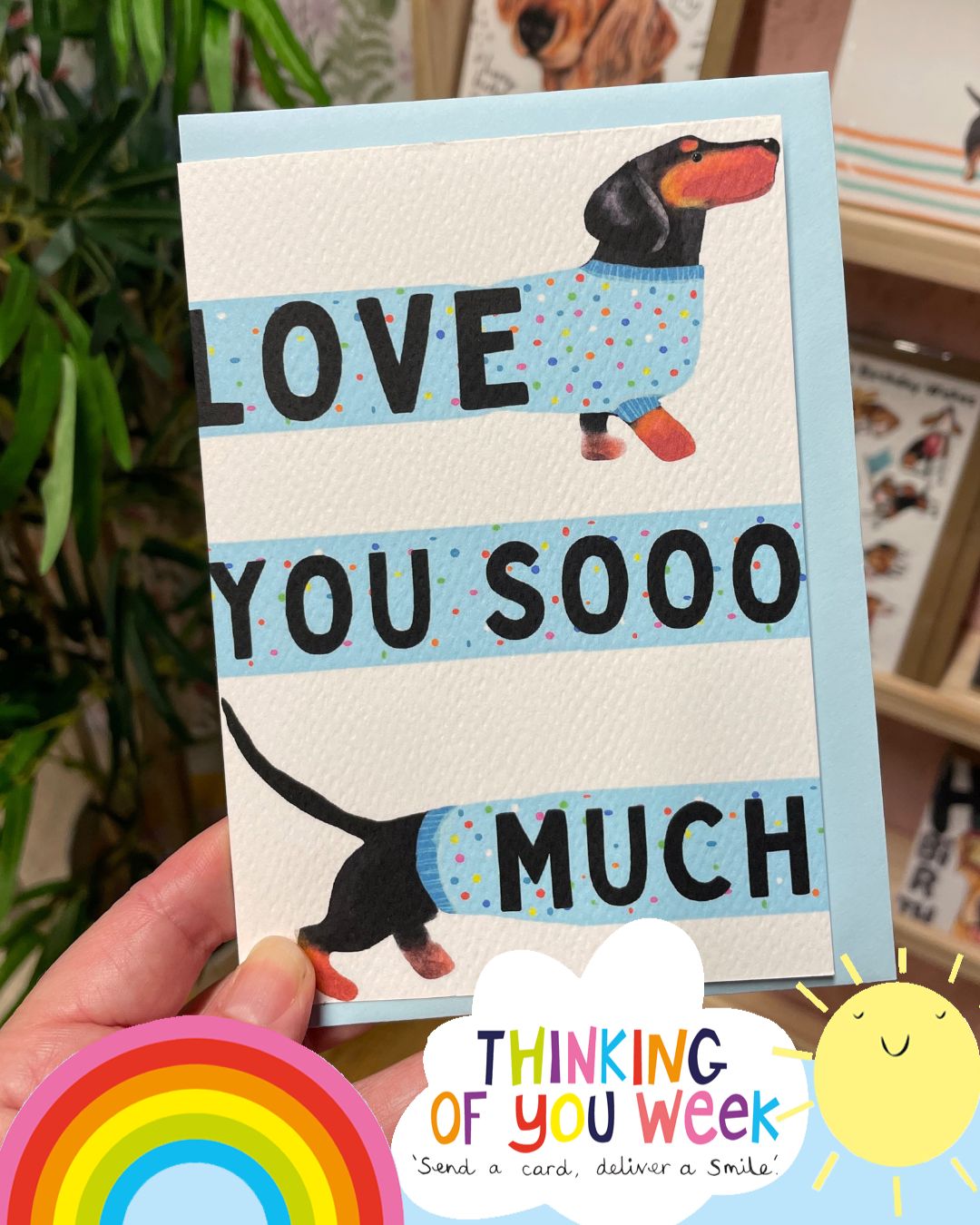 Love you sooo much Dachshund greeting card.