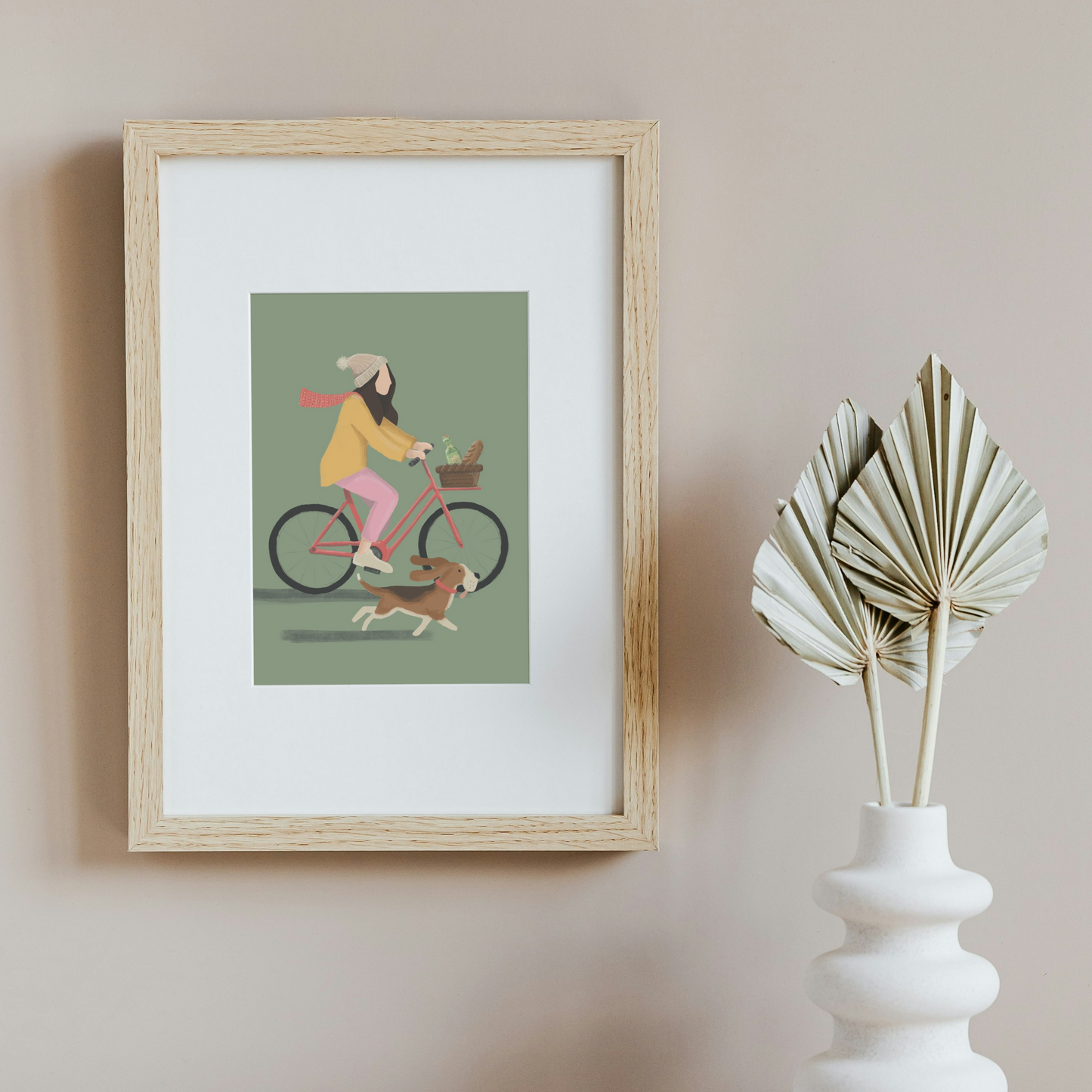 Pedal & Paws – Whimsical Bike Ride Print with Loyal friend