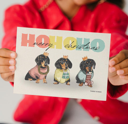 Three Kings Dachshund – Festive dog Christmas greeting card