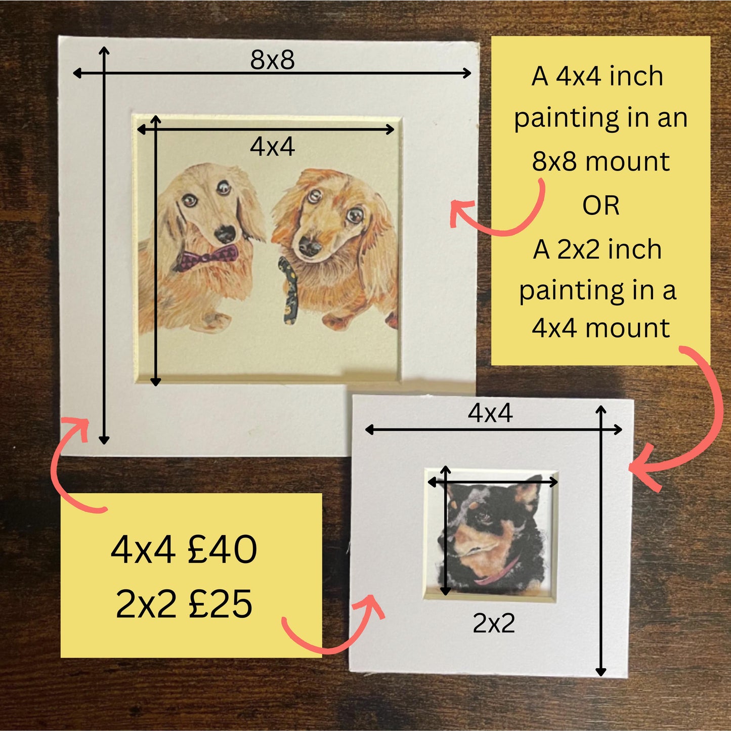 Miniature Pet portrait commission. Small, sweet and full of personality