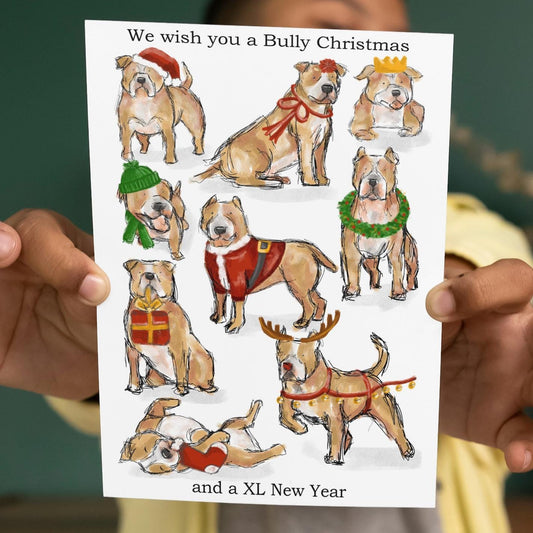XL Bully Christmas Greeting card Card