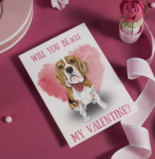 Will you Beagle my Valentine's day greeting card