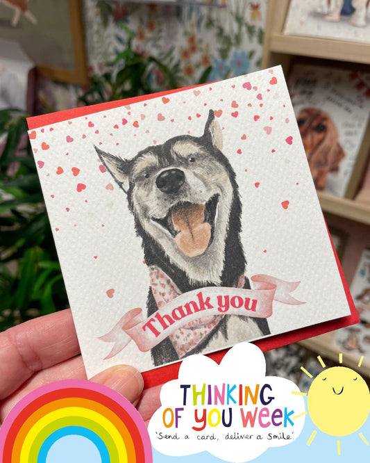 Thank you Happy Husky greeting card