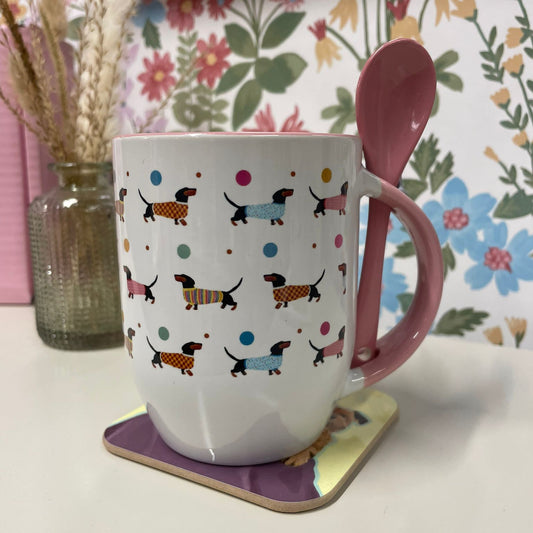 Dot and Dash Mug with Spoon