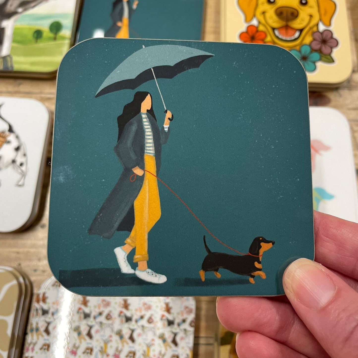 Coaster Collection – Gloss Finish with Velvet Touch Backing.