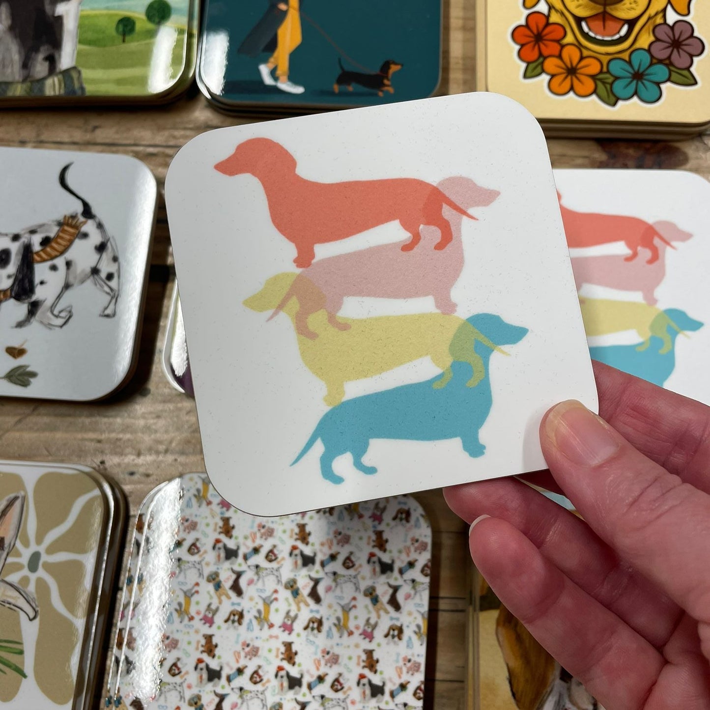 Coaster Collection – Gloss Finish with Velvet Touch Backing.