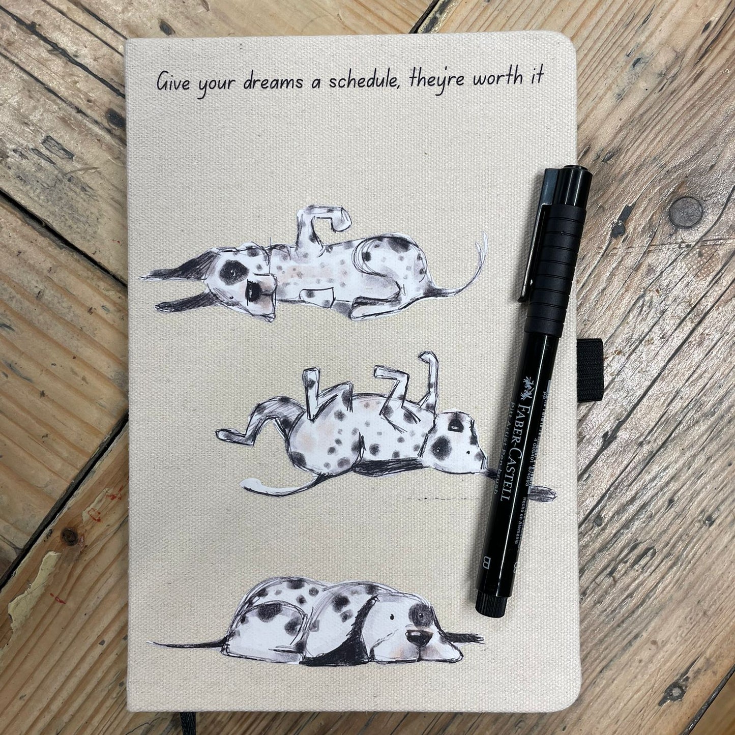 "Give Your Dreams a Schedule” – Dog-Themed Notebook | Soft Cover, lined Pages