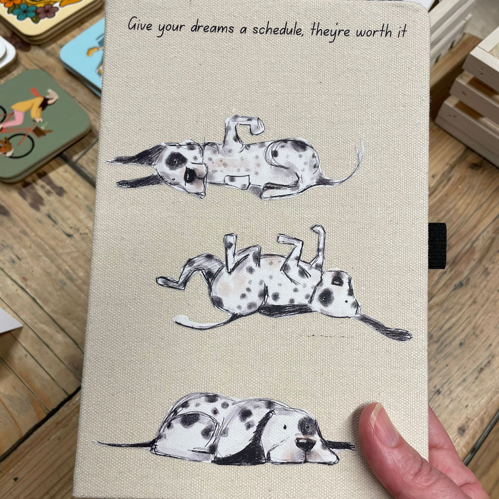 "Give Your Dreams a Schedule” – Dog-Themed Notebook | Soft Cover, lined Pages