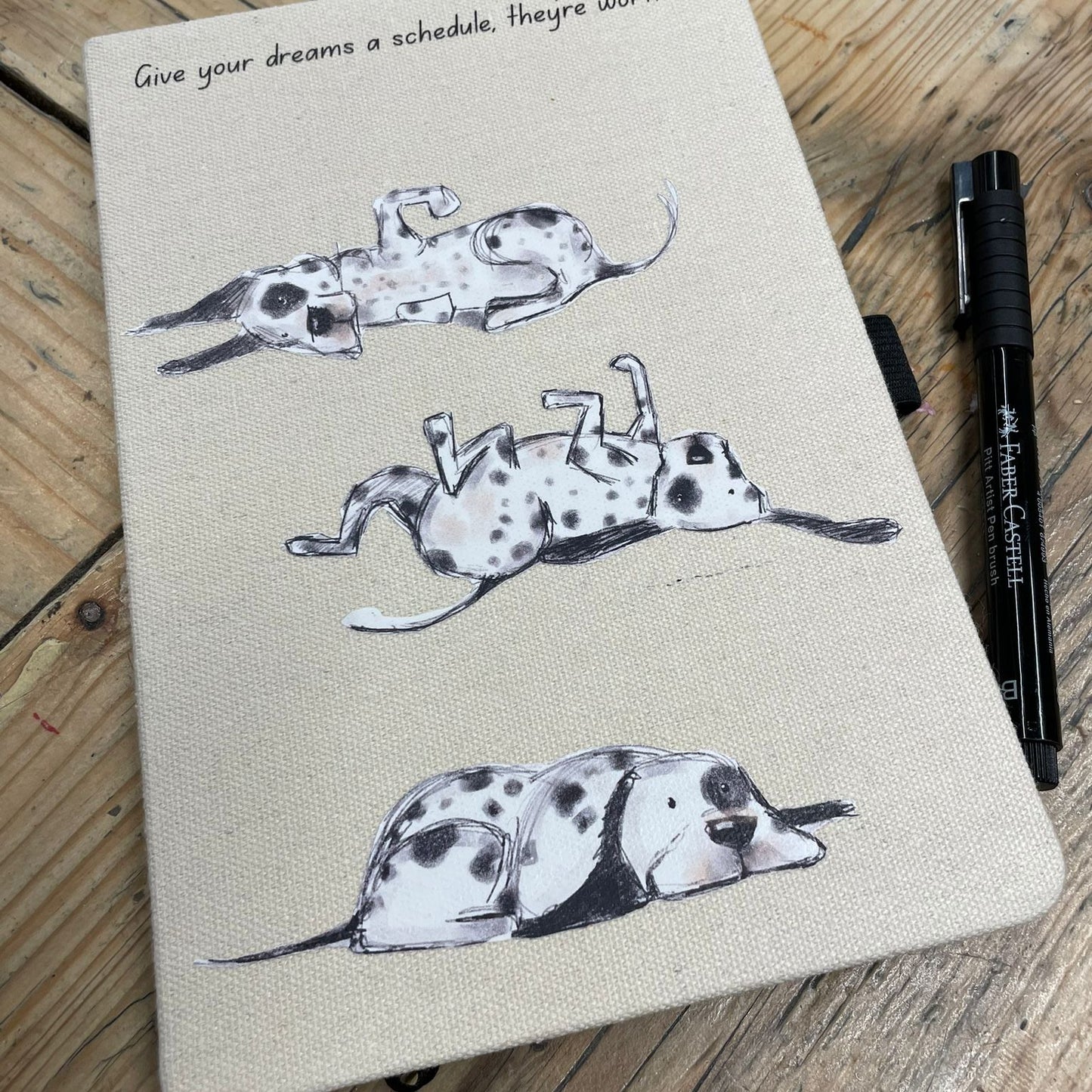 "Give Your Dreams a Schedule” – Dog-Themed Notebook | Soft Cover, lined Pages