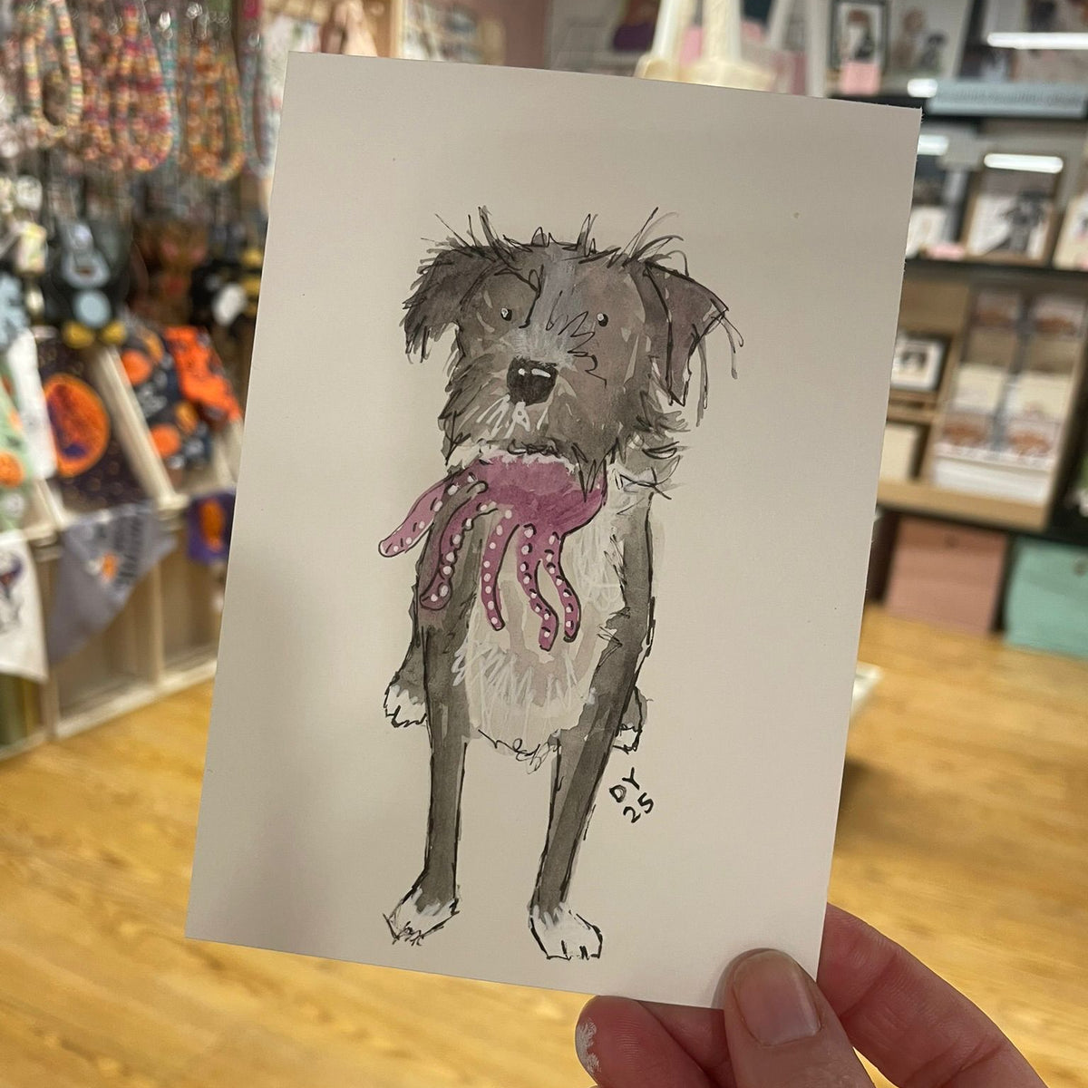 Custom Pet portrait, Playful Watercolour sketchbook style A6 Local Collection