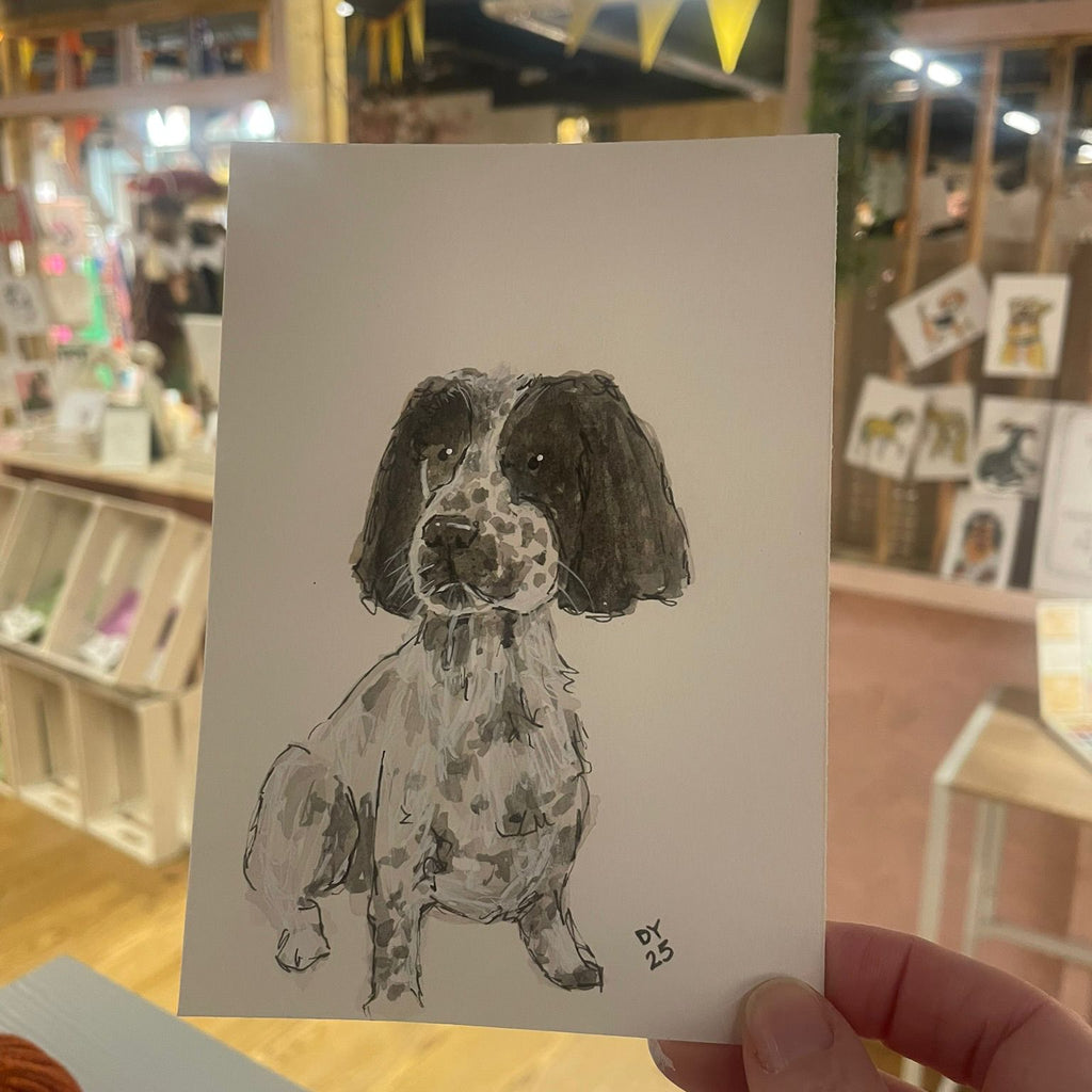 Custom Pet portrait, Playful Watercolour sketchbook style A6 Local Collection