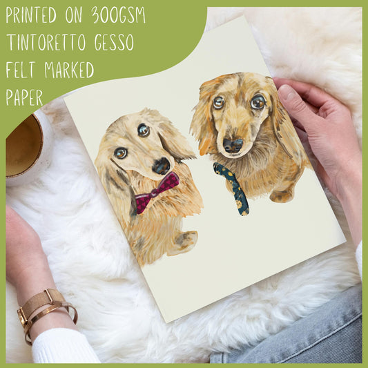 Custom pet portrait. Personalised hand-drawn art just as you know them