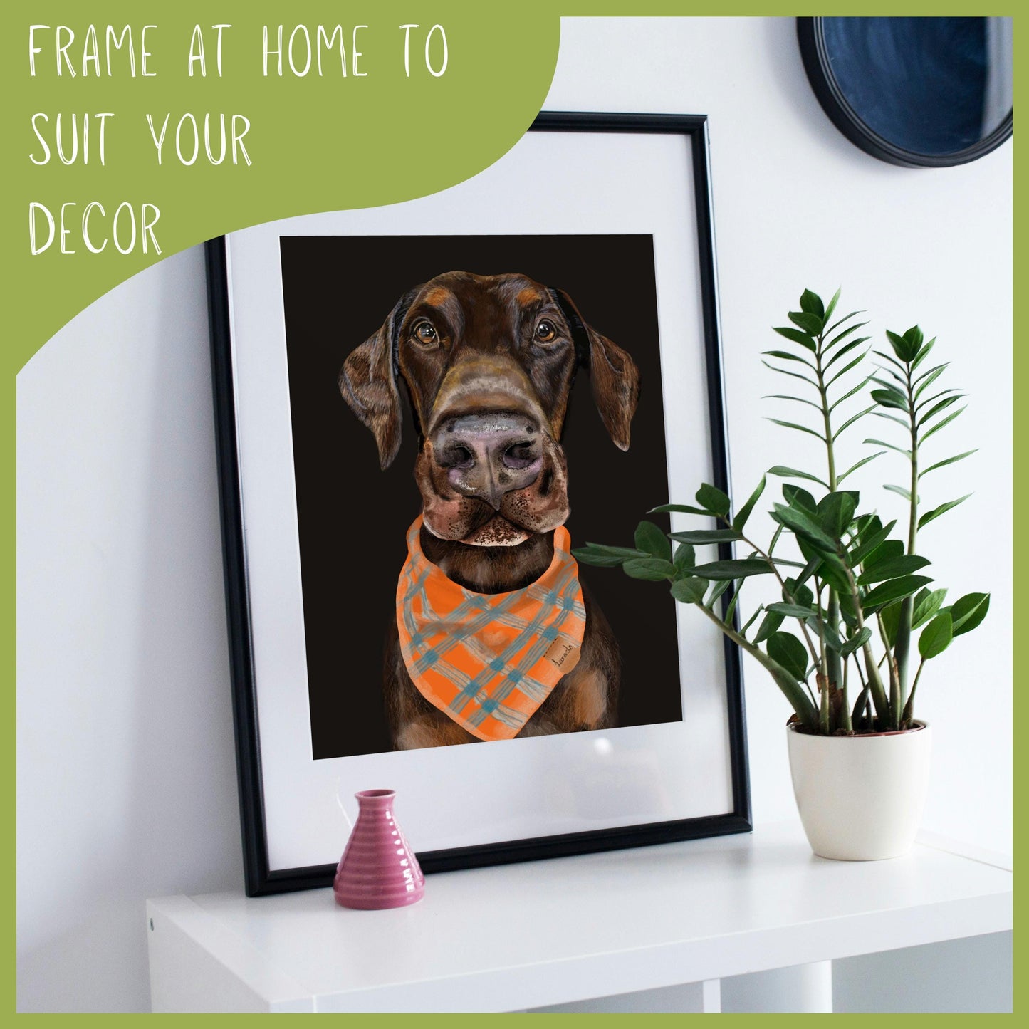 Custom pet portrait. Personalised hand-drawn art just as you know them