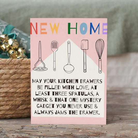 Funny New Home Card | Kitchen Gadget Lover Greeting, Hand-Drawn Housewarming from UK Artist