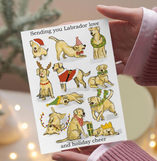 Golden Labrador Dog Christmas Card, A6 UK Artist