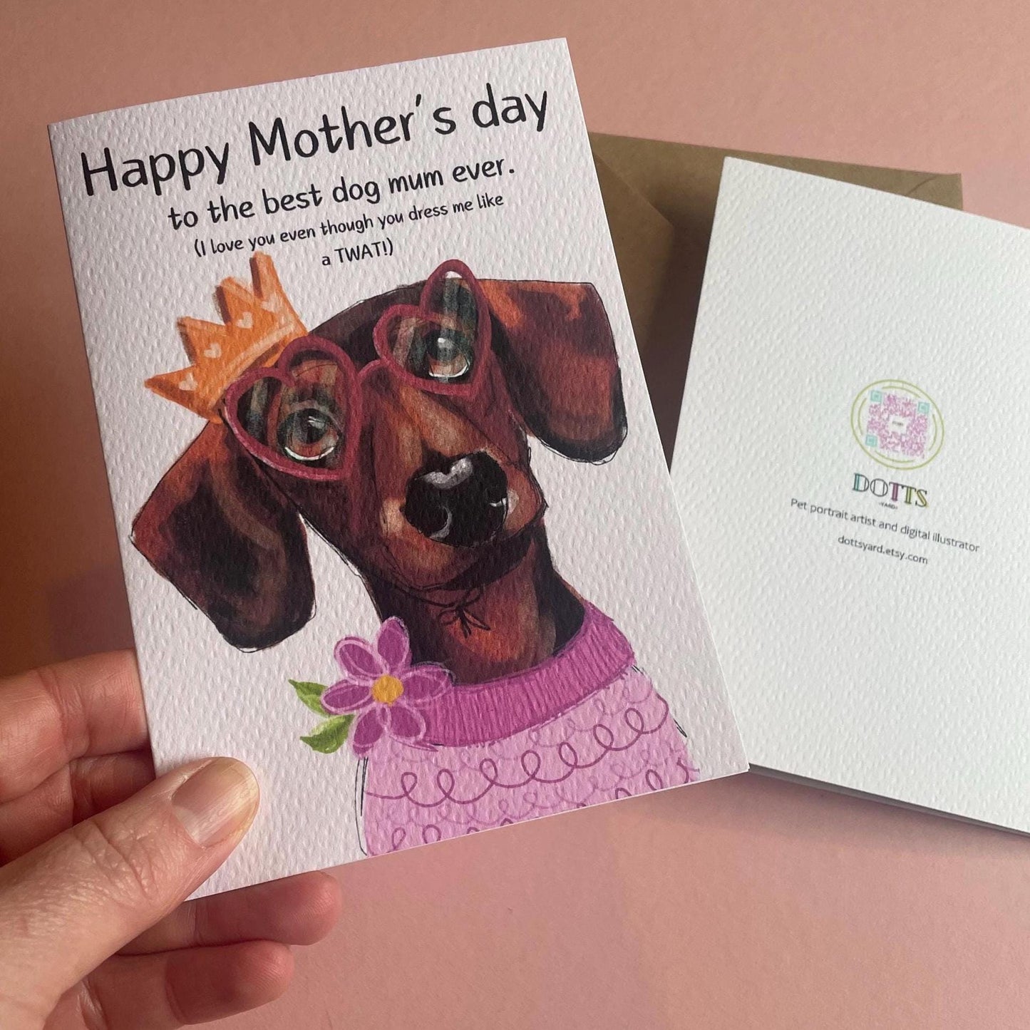 Funny Dachshund Mother’s Day Card, Cheeky, Rude, A6
