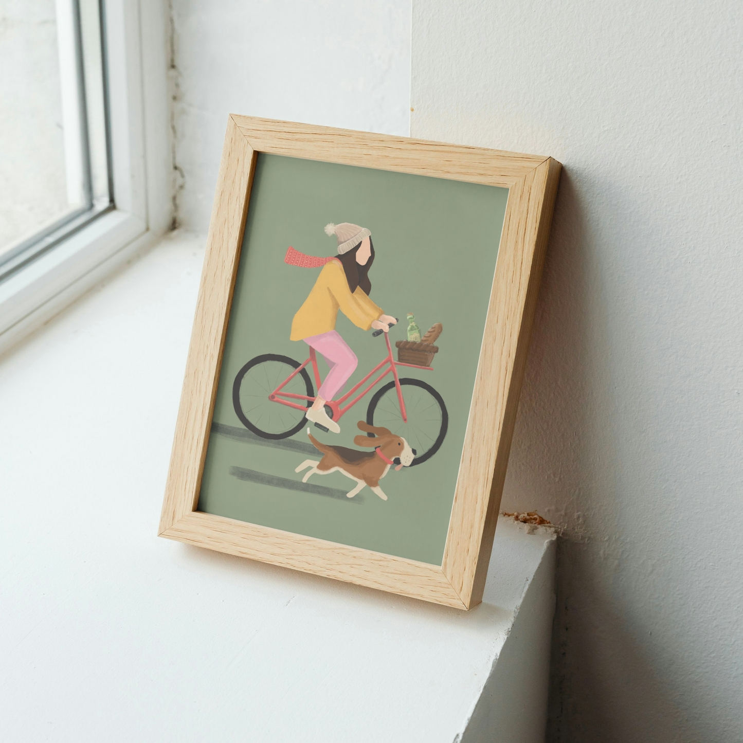 Pedal & Paws – Whimsical Bike Ride Print with Loyal friend